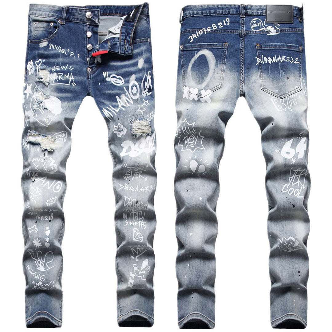 New-DSQ2 Personalized inkjet jeans