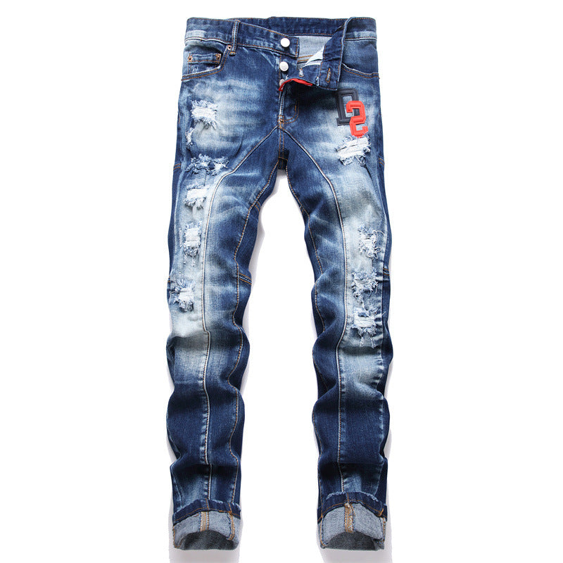 New-DSQ2 Frayed patch Jeans