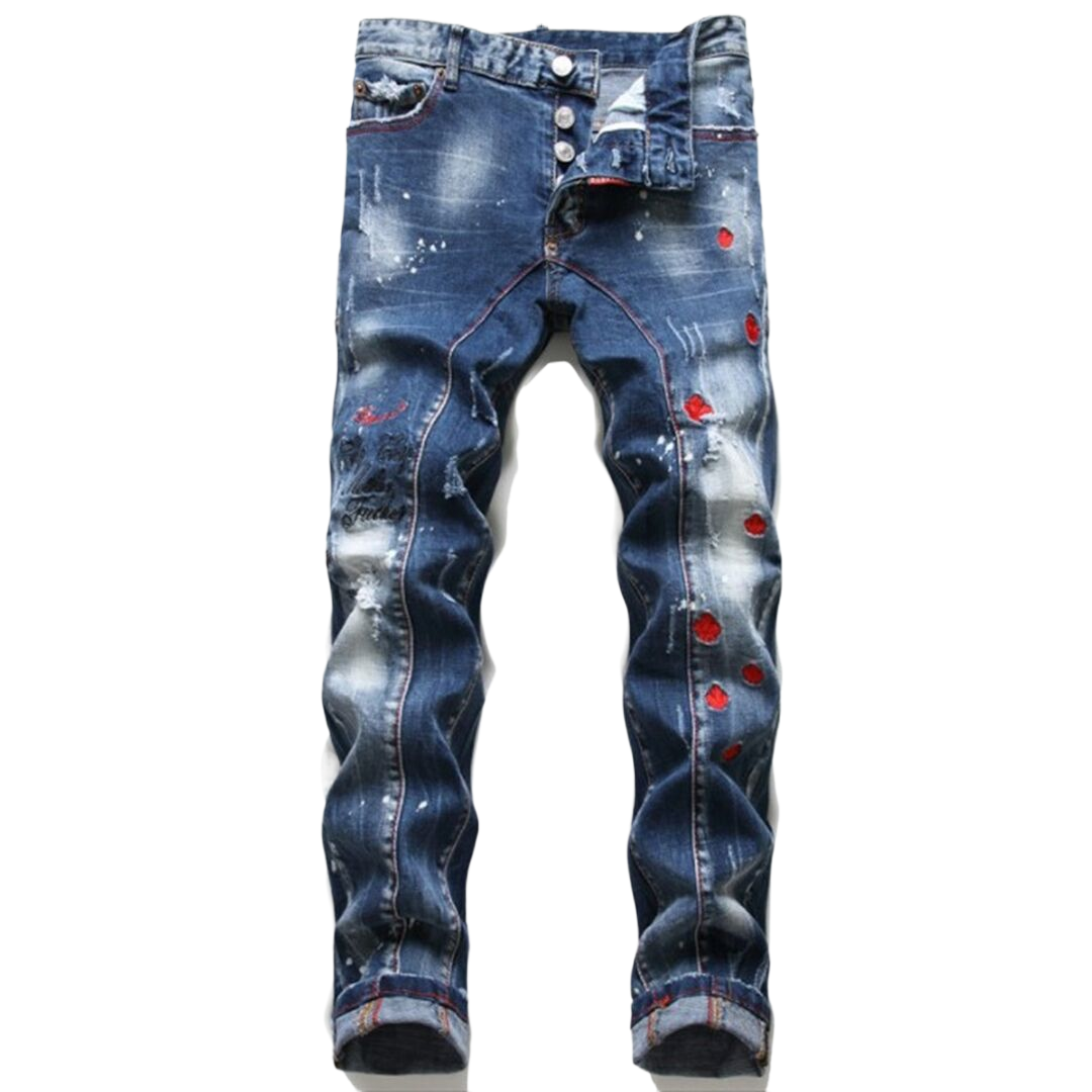 New-DSQ2 Frayed patch Jeans