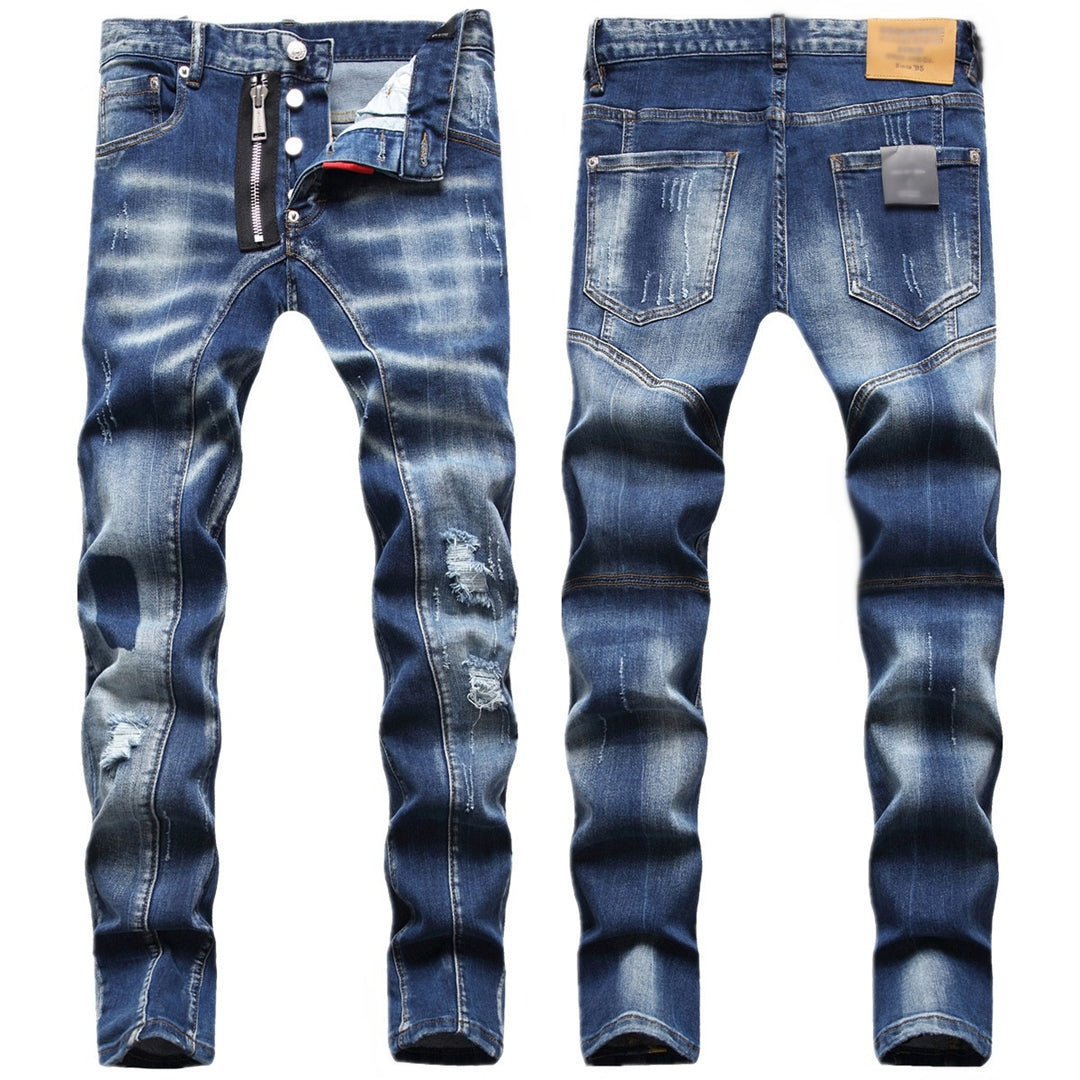 New-DSQ2 hole patch print Jeans