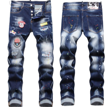 New-DSQ2 Frayed patch Jeans