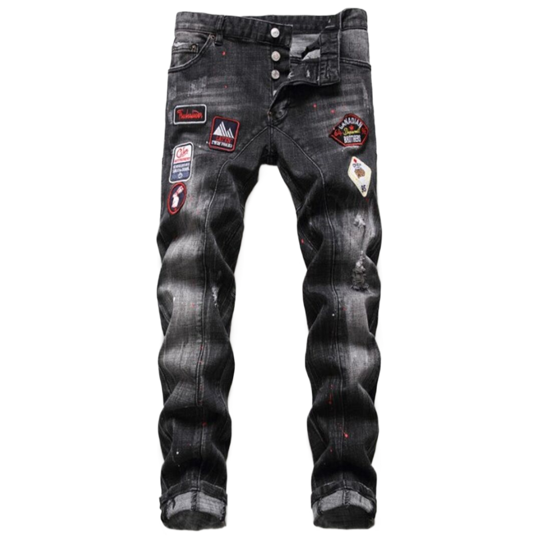 New-DSQ2 Frayed patch Jeans