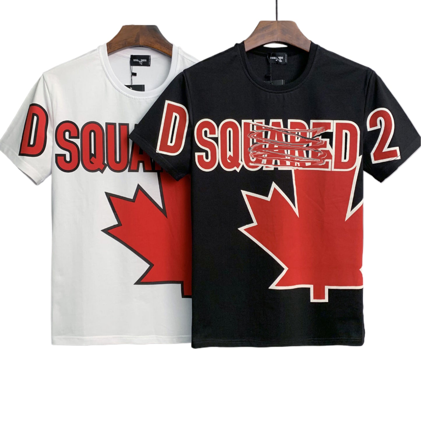 New-DSQ2 25SS  Maple Leaf Printed Letters Fashion Cotton  T-shirt