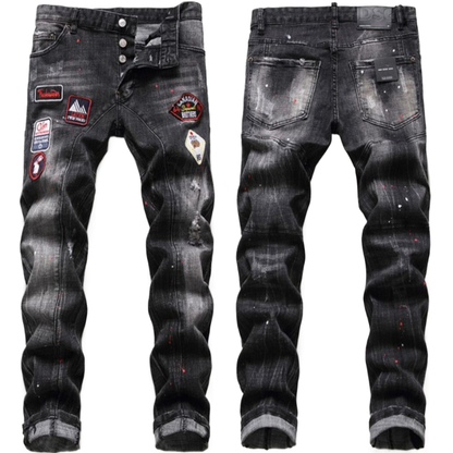 New-DSQ2 Frayed patch Jeans