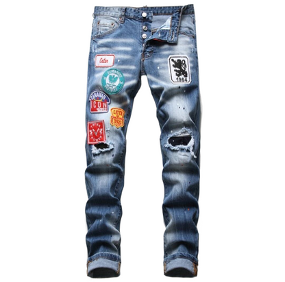 New-DSQ2 Frayed patch Jeans