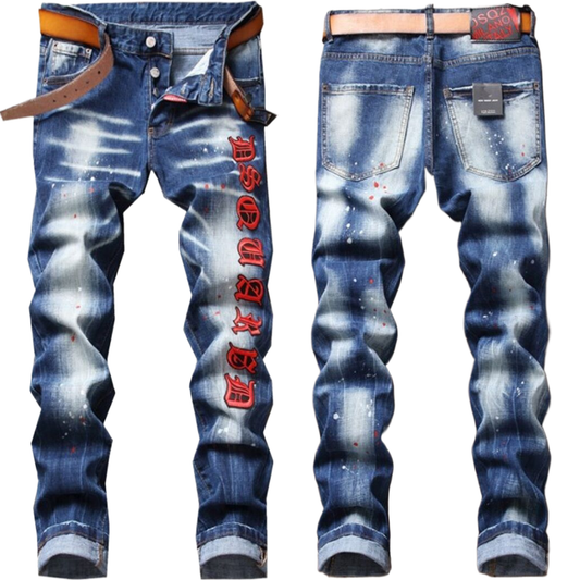 New-DSQ2 Frayed patch Jeans