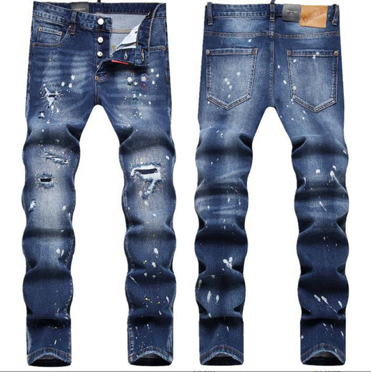 New-DSQ2 Frayed patch Jeans