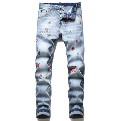 New-DSQ2 Frayed patch Jeans