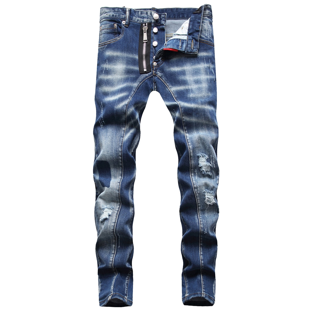 New-DSQ2 hole patch print Jeans