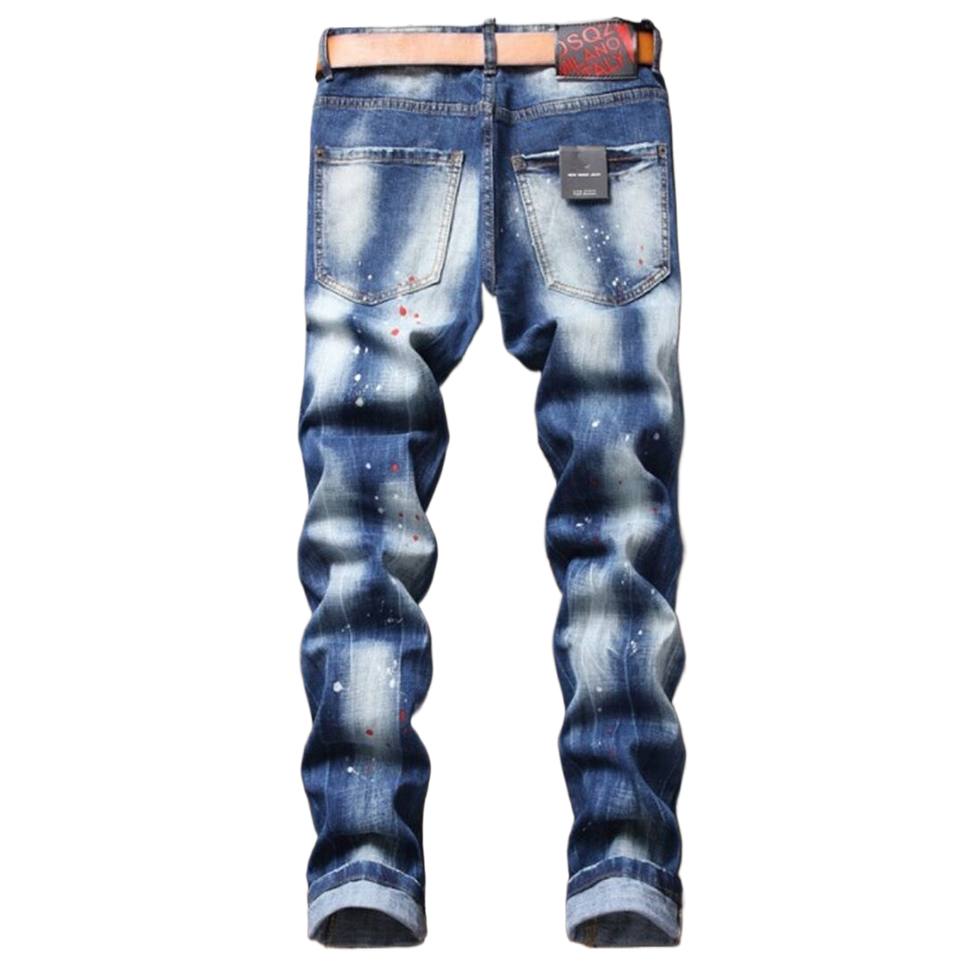 New-DSQ2 Frayed patch Jeans