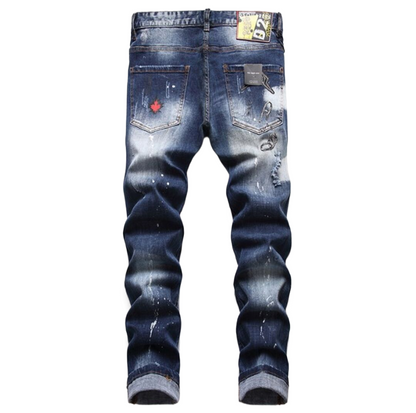 New-DSQ2 Frayed patch Jeans