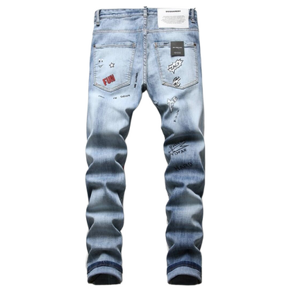 New-DSQ2 Frayed patch Jeans