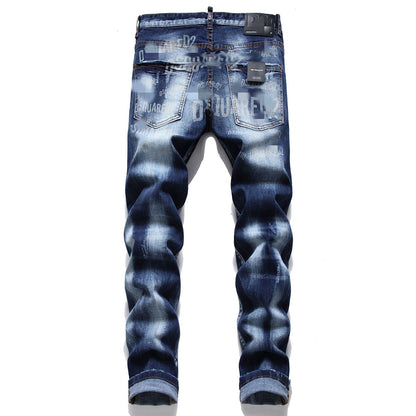 New-DSQ2 hole patch print Jeans