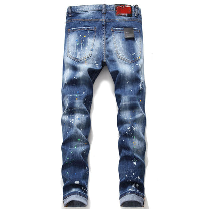 New-DSQ2 hole patch print Jeans