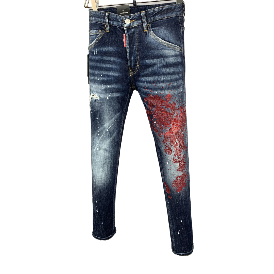 New-DSQ2  Personalized hot diamond process  Jeans