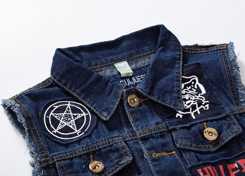 New-DSQ2   Denim vest coat