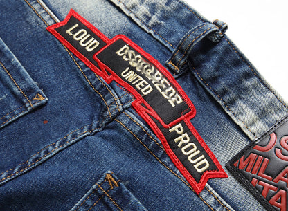 New-DSQ2 Frayed patch Jeans