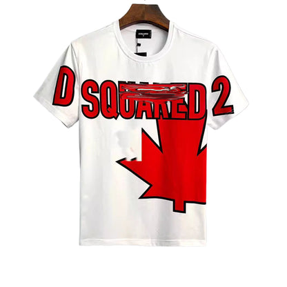 New-DSQ2 25SS  Maple Leaf Printed Letters Fashion Cotton  T-shirt