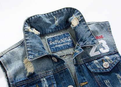 New-DSQ2   Denim vest coat