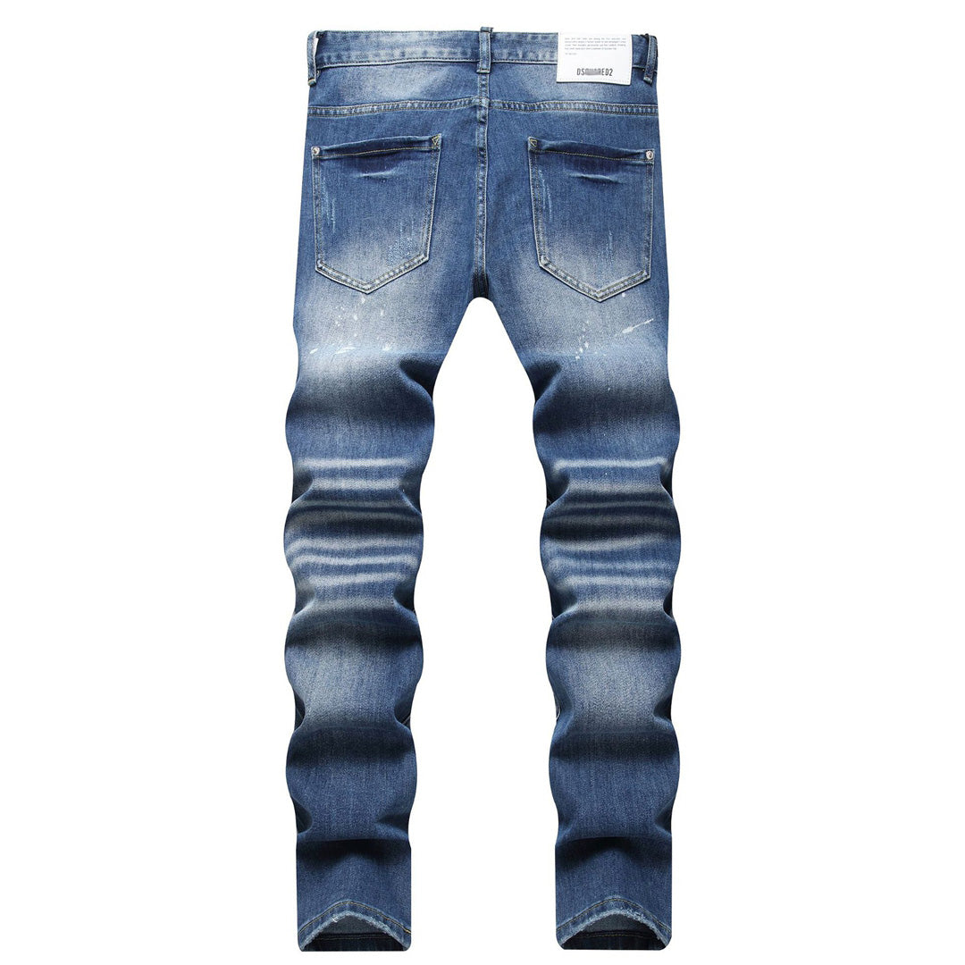 New-DSQ2 hole patch print Jeans