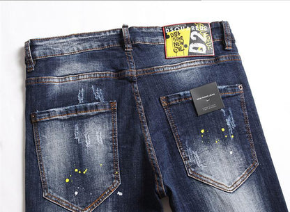 New-DSQ2 Frayed patch Jeans