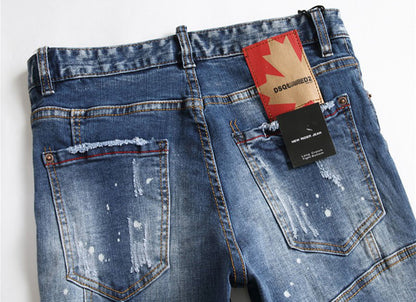 New-DSQ2 Frayed patch Jeans