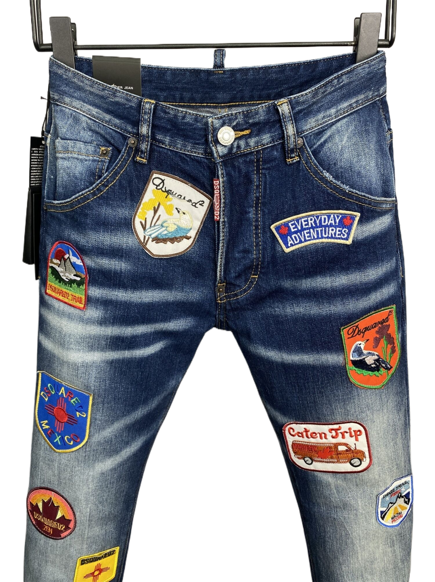 New-DSQ2 Blue embroidered badge Jeans