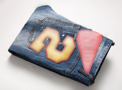 New-DSQ2 Frayed patch Jeans