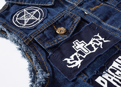 New-DSQ2   Denim vest coat