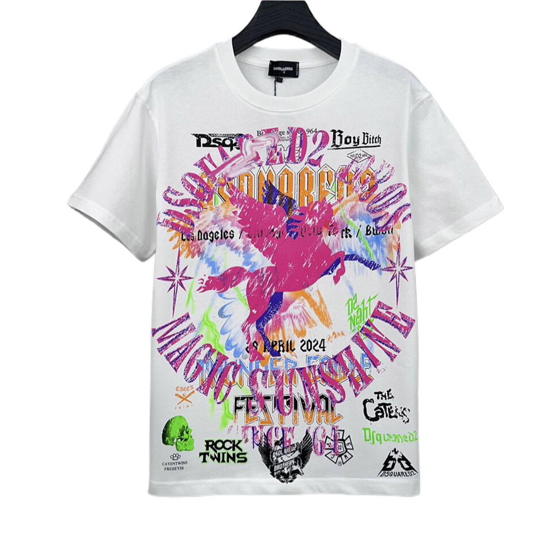 New-DSQ2 25SS Color Printing T-shirt