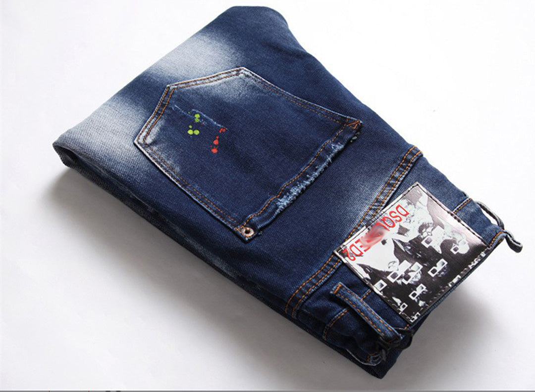 New-DSQ2 Frayed patch Jeans