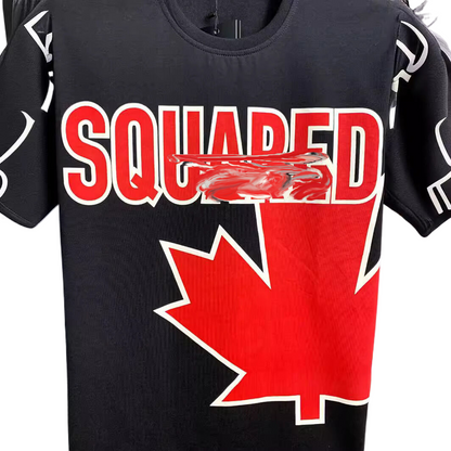 New-DSQ2 25SS  Maple Leaf Printed Letters Fashion Cotton  T-shirt