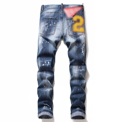 New-DSQ2 Frayed patch Jeans