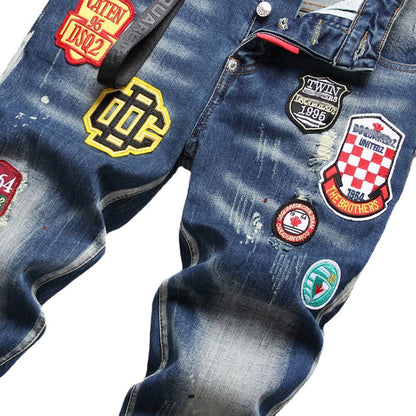 New-DSQ2 Frayed patch Jeans