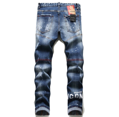 New-DSQ2 Frayed patch Jeans