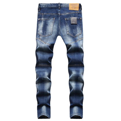 New-DSQ2 hole patch print Jeans