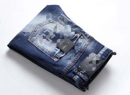 New-DSQ2 hole patch print Jeans