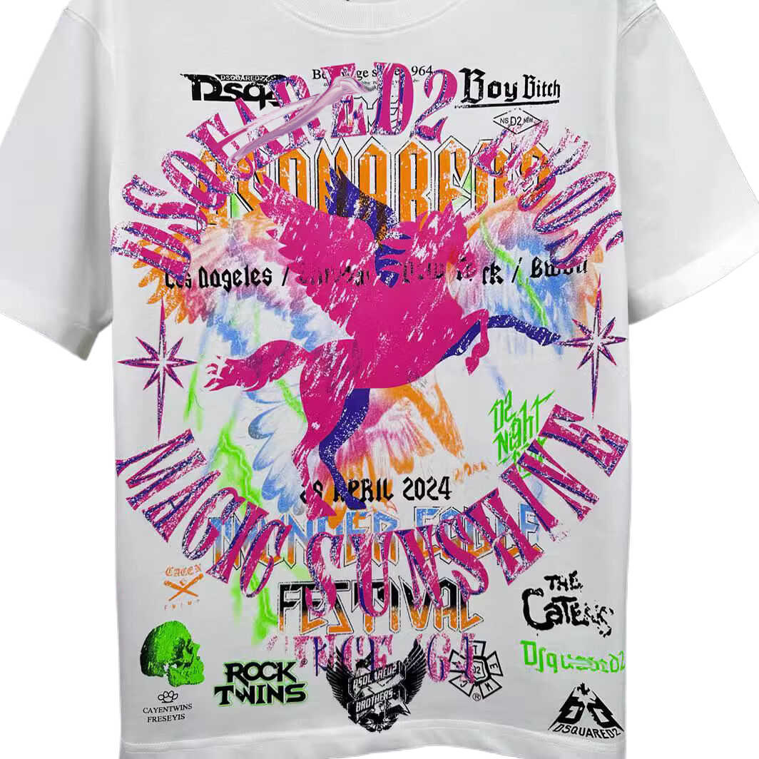 New-DSQ2 25SS Color Printing T-shirt