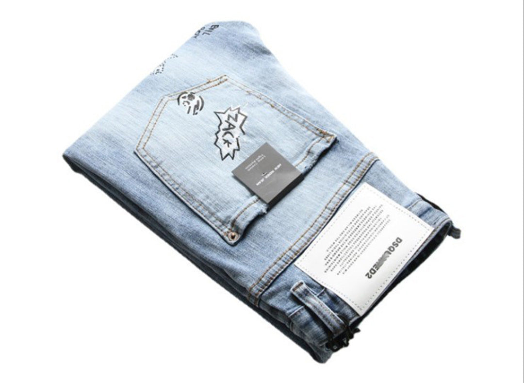 New-DSQ2 Frayed patch Jeans