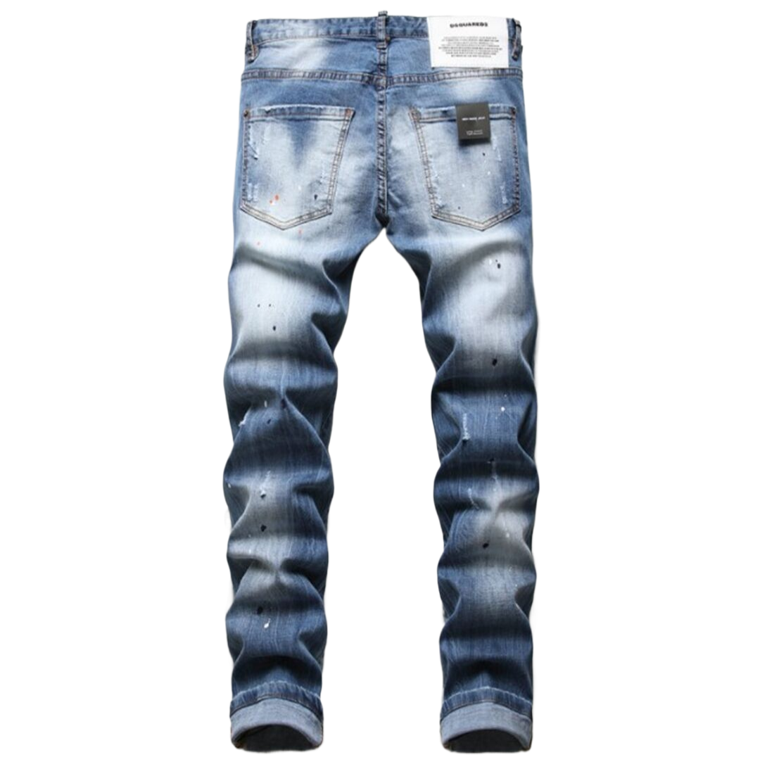 New-DSQ2 Frayed patch Jeans