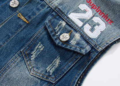 New-DSQ2   Denim vest coat