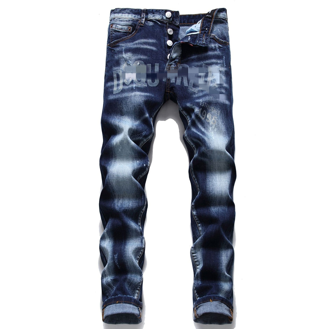 New-DSQ2 hole patch print Jeans